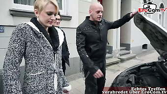 German Amateur Blonde Picked Up For Double Penetration In Public