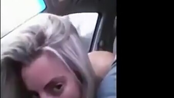 Amateur Blonde Gives A Blowjob In A Parked Car