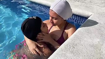 We Indulge In Lesbian Sex And Anal Play At The Poolside