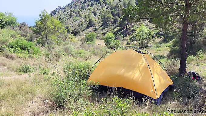 Public display of affection: A European couple caught having sex in a tent