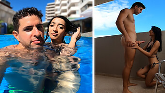 Hot Argentinsk Babe Blir Plukket Opp Fra Svømmebassenget Og Knullet På Hotellrommet