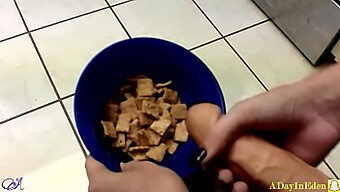 Young Asian Teen'S Fantasy: Cumming On My Cereal In Reality