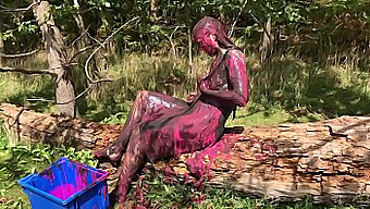 Adorable Girl Covered In Mud And Gunged In Hot Pink