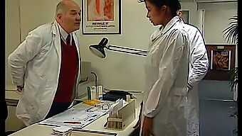 Vintage Doctor With Large Natural Tits Performs Breast Exam