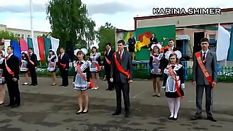 Russian Teen'S Seductive Dance In A School Uniform