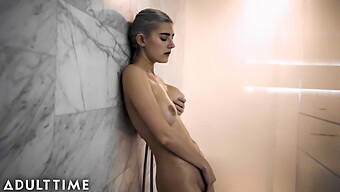 Eva Elfie'S Intimate Solo Shower Session With Focus On Her Petite Legs And Masturbation