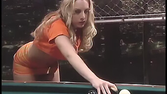 Busty Blonde Enjoys Anal Fingering And Pool Stick Penetration At A Wild Party